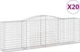 vidaXL Schanskorven - 20 stuks - Gewelfd - 400x50x120/140 cm - IJzer