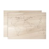 Rayher Houten wereldkaart - 42 x 29,7 x 0,4 cm - FSC-gecertificeerd multiplex - wereldkaart voor de muur - afzonderlijke landen lasergegraveerd om uit de vorm te halen - 62810000 - bruin