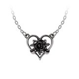 Alchemy Gothic Heart of Blackness Dames Halsketting - zwart/zilverkleurig
