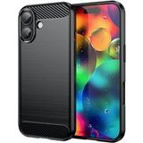 Apple iPhone 17 Coque Silicone Gel Carbone + Verre Trempé - Noir