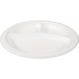 Depa Bord | rond | 3-vaks | bagasse (suikerrietpulp) | Ø26cm | wit | 500 stuks