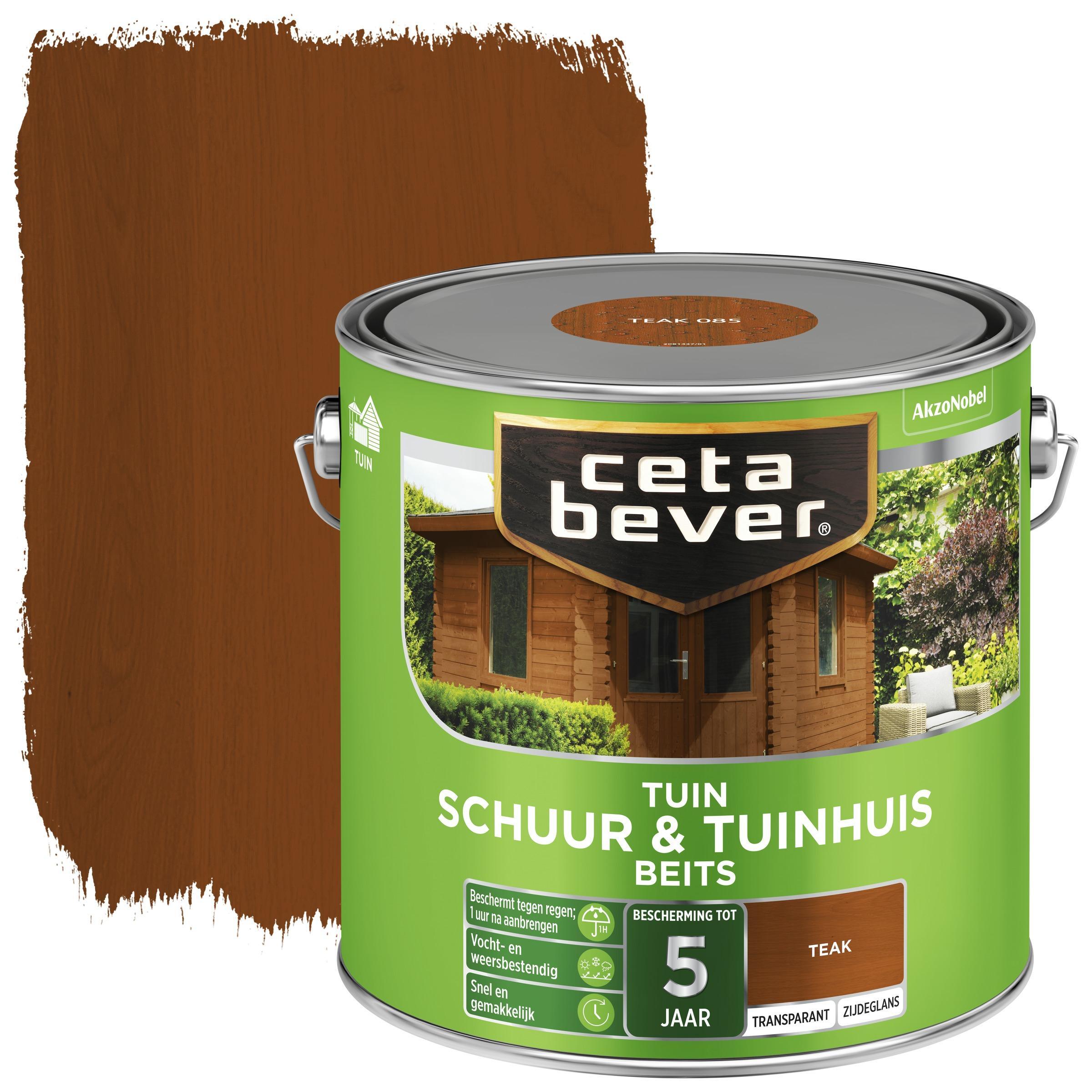 Cetabever schuur & tuinhuis beits transparant teak zijdeglans 2 5 liter