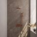 Brauer Copper Edition Thermostatische Regendoucheset Inbouw - Hoofddouche 20 cm - Gebogen Wandarm - Met Drukknoppen - Handdouche Staaf - Doucheslang - Geintegreerde Glijstang