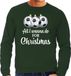 Bellatio Decorations Foute Kersttrui - Voetballen Kerstballen - sweater - groen - voor heren M