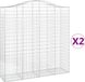 vidaXL Gabions - 2 pieces - arched - 200x50x200/220 cm - iron