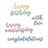 Sizzix Thinlits Snijmal Set - Script Sentiments - 6 stuks