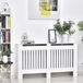 Radiateur blanc MDF 152x19x81 cm habillage mural pour salon et bureau panneau décoratif pour chauffage lot de protection thermique
