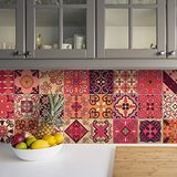 Tegelstickers, Muurstickers Cement Tegelstickers Zelfklevend Motief Tegels voor Badkamer en Keuken 15 x 15 cm 9 Stuks
