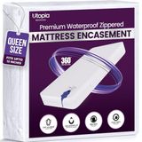 Utopia Bedding Premium matrashoes met ritssluiting (geschikt voor matras van 30 cm, queen) - waterdichte en bedwantsbestendige matrasbeschermer - zeszijdige matrashoes