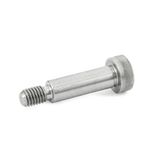 Ganter Normelemente ISO 7379-16-M12-50-NI roestvrij stalen passschroeven met tailleband, zilver, lengte l1: 50mm