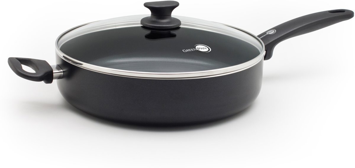 Greenpan Cambridge Keramische Hapjespan - met deksel - Ã˜28 cm - 4.2 l - Zwart