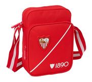 SEVILLA FC - Sac bandoulière avec poche extérieure, mallette portable, bandoulière, confortable et polyvalent, qualité et résistance, 16 x 6 x 22 cm