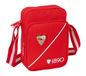 SEVILLA FC - Sac bandoulière avec poche extérieure, mallette portable, bandoulière, confortable et polyvalent, qualité et résistance, 16 x 6 x 22 cm