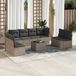 Prolenta Maison Exclusive - Tuinset voor in de tuin, 9-delig, met kussens, grijs, van polyrotan