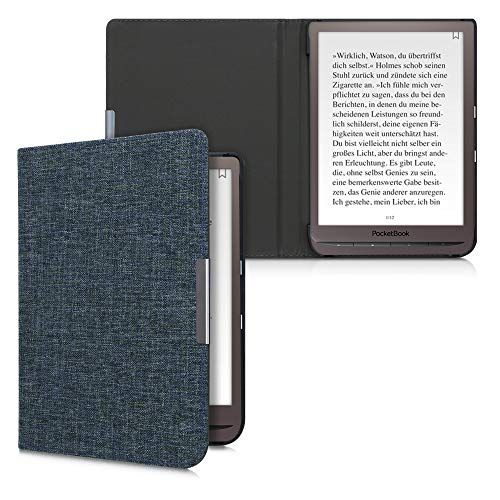kwmobile hoes compatibel met Pocketbook InkPad 3/3 Pro/Color - Stoffen beschermhoes voor e-reader in blauw