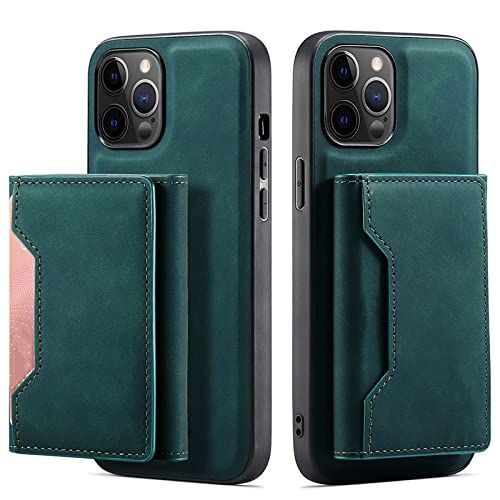 MMYANG Magnetische Lederen Telefoon Case voor iPhone 13 Pro - Groen