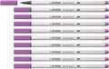 STABILO Pen 68 Brush - Premium viltstift met flexibele penseelpunt - 10 stuks - Pruimen paars