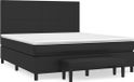 vidaXL Boxspring met matras kunstleer zwart 180x200 cm