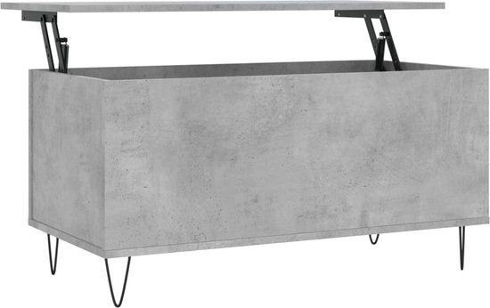 vidaXL Salontafel 90x44,5x45 cm bewerkt hout betongrijs