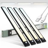 Brendz LED Kastverlichting met Bewegingssensor, USB-C Oplaadbare Led-Strip, 3 Kleurtemperaturen, Dimbaar, Draadloos, Magnetische Verlichting voor Kasten, Gangen, Slaapkamers, 4 x 40cm, Zwart