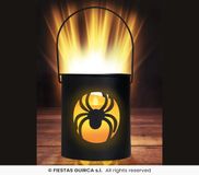 Guirca Lantaarn Spin met Led (10x9cm) Zwart Metaal