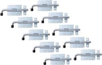 Alberts 863517 schuifgrendel, met ronde handgreep en bevestigde beugel, blauw gegalvaniseerd, plaat 90 x 67 mm, grendel-Ø 13,5 mm, totale lengte 165 mm, set van 10