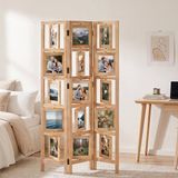 Homestyle4u Kamerscherm - 93x161 cm - Lichtbruin - 3-delig - Fotowand