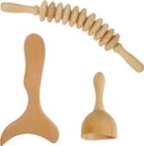 Merkloos Hout 3-delige massage set voor ontspanning