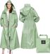 Unyqoos® Long, unisexe imperméable en polyester, imperméable avec coutures thermo-soudées, capuche et cordon de serrage, 2 grandes poches à rabat imperméables, fermeture éclair et boutons-pression, taille M-L, sac de transport inclus