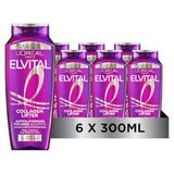 L´Oréal Paris Elvital Collageen Lifter Opvullend volume shampoo, formule met collageen-AS fragmenten, voor plat, dun, fijn haar, 300 ml (x6)