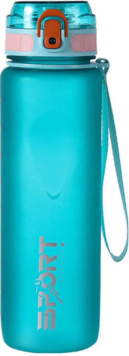 Herodeals Waterfles 1000ml - Bright Aqua - Sport bidon 1L - Drinkfles Licht Blauw -