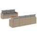 vidaXL 8-delige Loungeset met Kussens, Poly Rattan, Beige Mix
