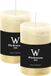 Wiedemann Bougie cylindrique/bougie pilier - 2x - bougie rustique - blanc crème - 6 x 9 cm - 69 heures de combustion