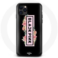 Blackpink Hoesje voor Iphone 12 Mini K-pop Groep Logo Zwart Roze Achtergrond Maniacase