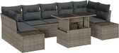 vidaXL Banc de jardin 8 pièces gris poly rotin et acier thermolaqué