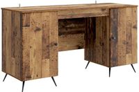vidaXL Bureau Oud hout 142,5 x 50 x 75 cm Bewerkt hout