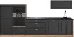 Vicco Complete keukeneenheid Fame-Line, Anthrazit-Gold Landhaus/Goudkleurig Eiken, 340 cm