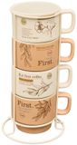 ATMOSPHERA CREATEUR D'INTERIEUR JJA Rack de 4 Mugs S Wellness 220 ml Multicolore Keramiek
