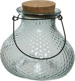 Decoris Wespenvanger/wespenval met hengsel - glas - ijsblauw - D14 x H13 cm