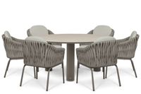 Santika Furniture Santika Amadora/Trino 158 cm dining tuinset 7-delig