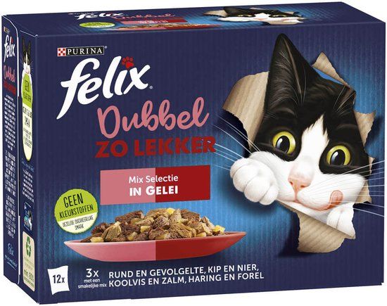 Felix Purina FELIX Dubbel Zo Lekker - Mix Selectie - 24 x 85 gram - Kattenvoer
