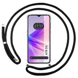 Tumundosmartphone Transparante beschermhoes voor OPPO A78 5G met zwart koord