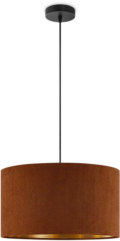 Home Sweet Home Scandinavische stijl Hanglamp - Corduroy Lampenkap - Cilinder - Bruin - ø40 x 126 cm - E27 Fitting