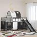 Maison Exclusive Lit superposé exclusif pour enfants, avec rideaux, couleur noire, dimensions 107 x 203 cm, structure en métal