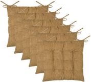 Stof Textile coussin de chaise Dandy - 6x - camel - 38 x 38 x 5 cm