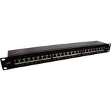 InLine 76824S Patchpaneel 1U 24 Poorten RJ45 Cat6a Zwart