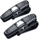 FineGood brillenhouders voor autozonneklep, 2 stuks, zwart