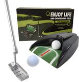 Stripe Golf Putting Trainer, Cup met Automatische Balretour, Zwart