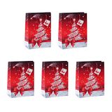 SIGEL GT023 middelgrote papieren cadeautasjes 23 x 17 cm | 5-delige set | rood | Kerstmis | "Sparkling Tree"