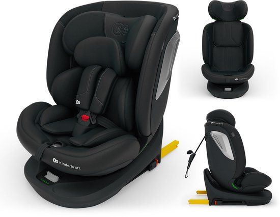 Kinderkraft I-GROW 2 PLUS Autostoel – 40-150 cm i-Size – Met Isofix – Groep 0/1/2/3 – Tot 12 Jaar – Zwart